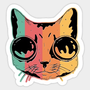 Steampunk Goggles Cat Retro Vintage Hip Kitty Sticker